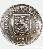 1957 Finland 200 Markkaa Silver Coin UNC