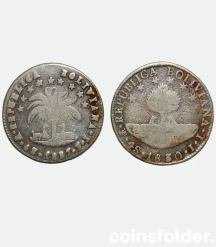 Antique 19th Century Bolivian Silver Coin Buttons