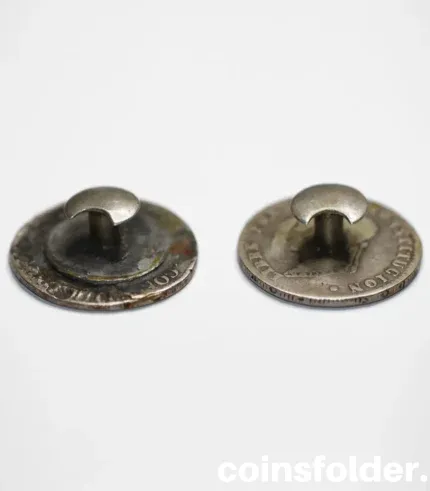 Antique 19th Century Bolivian Silver Coin Buttons