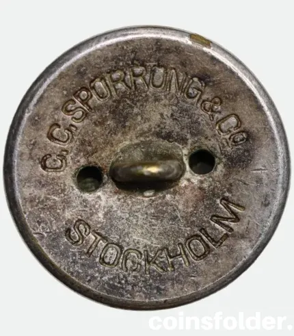 Back of antique W monogram livery button