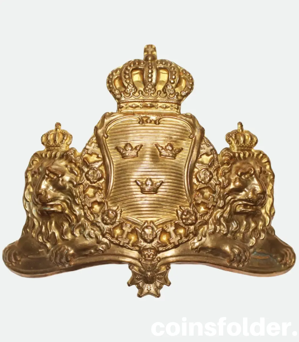 Swedish Pickelhaube Helmet Plate m/1879 Original Swedish Helmet Pickelhaube Plate m/1879