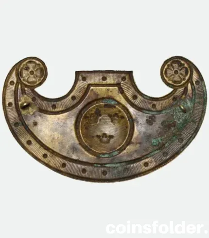 Backside of Swedish Infantry Shako Plate m/1831 with patina