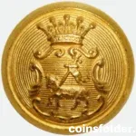 Vintage Gotland Regiment Officer Button m/52 Matte Gilt by C.C. Sporrong & Co