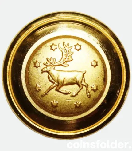 Vintage Norrbotten Armored Battalion Officer Button 23 mm m/60