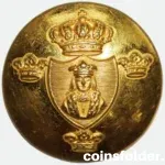Vintage Stockholm City Military Corps Officer Button 24 mm by C.C. Sporrong & Co