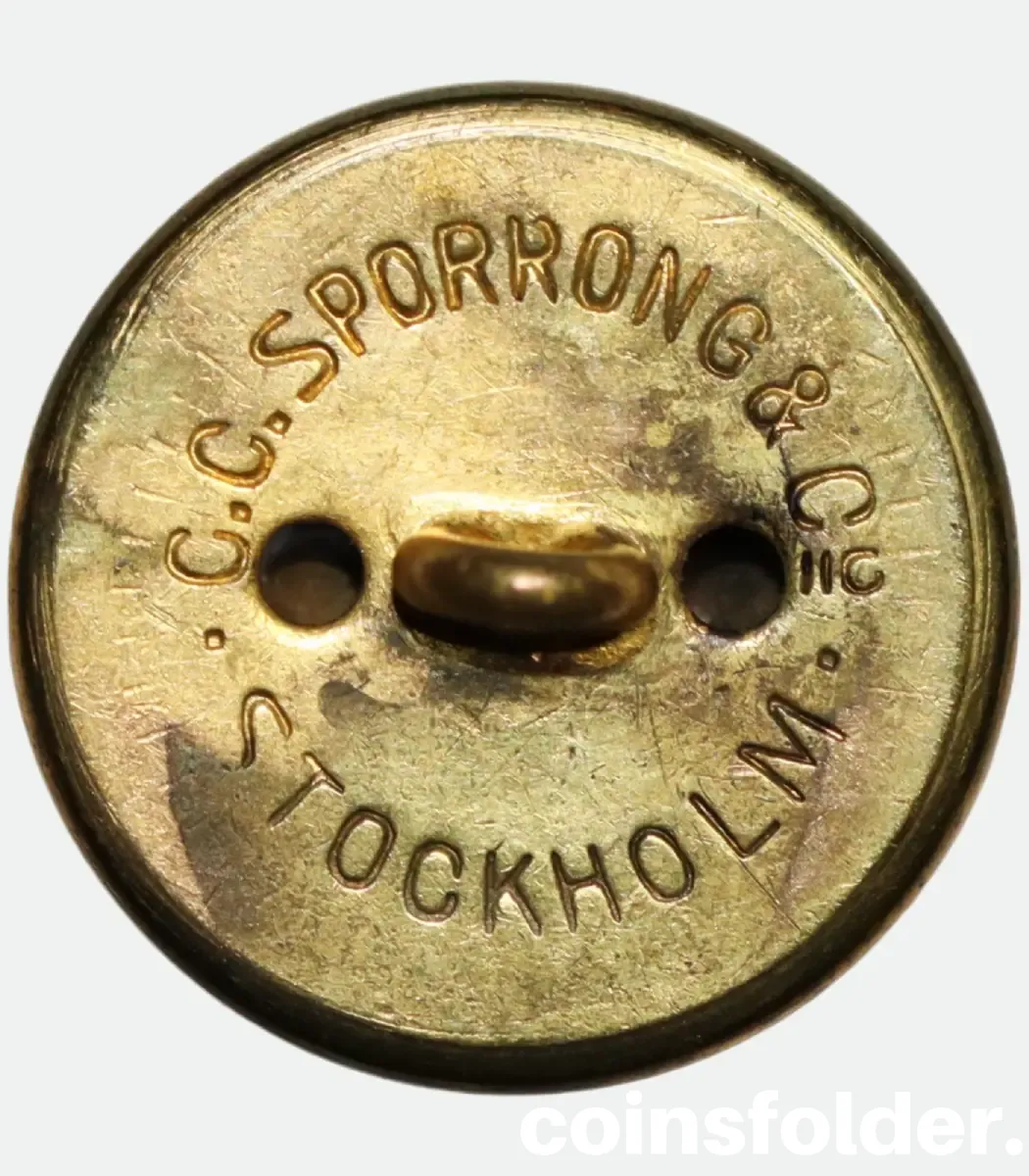 Vintage Stockholm City Military Corps Officer Button 24 mm by C.C. Sporrong & Co