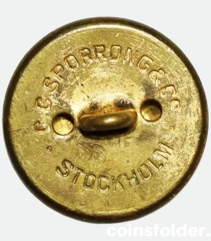 Vintage Västmanland Regiment Officer Button 24 mm by C.C. Sporrong