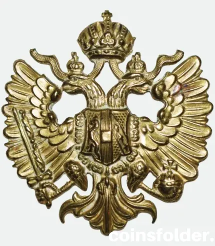 Austro-Hungarian cartridge pouch bag badge with double-headed eagle
