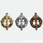 Gold, Silver, and Bronze Swedish Military Skiing Badges – Full Set