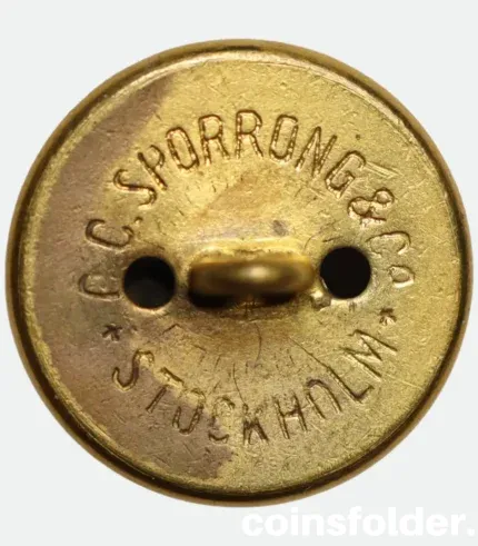Vintage Swedish America Line uniform button with anchor and crowns