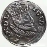 1596 Poland–Lithuania 3 Grossus silver coin obverse and reverse XF