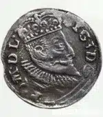 1596 Poland–Lithuania 3 Grossus silver coin obverse and reverse XF